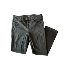 NYDJ Jeans Womens 10 Marilyn‎ Straight Mid Rise Stretch Black Lift Tuck